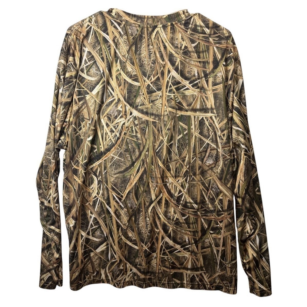 Mossy Oak Shirt Mens XL Brown Blades Camo Long Sleeve Hunting Performance Tee - Picture 2 of 6